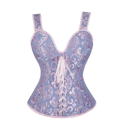 Corset Women Strap Polka Jacquard Gothic Bustier - Corset - Elsvios - Mad Fly Essentials