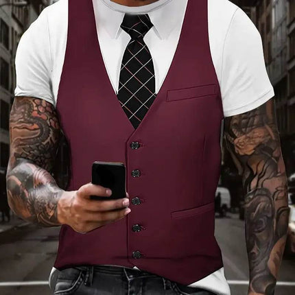 Men Fashion 3D Short Suit Graphic Shirts - Mad Fly Essentials