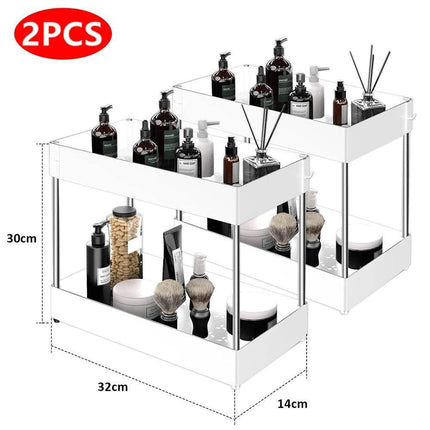 2 Tier Under Sink Organizer Kitchen Cabinet - Mad Fly Essentials