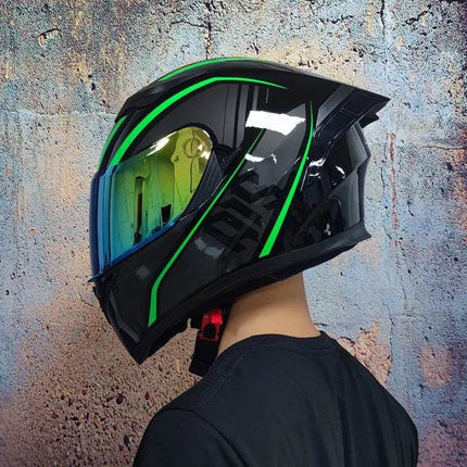 Motorcycle Full-Face Blue Black Capacete Helmet - Mad Fly Essentials