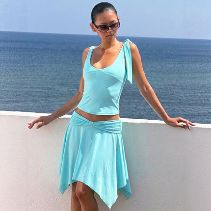 Crop Top Women Mint Green Bikini Cover-up Top - Crop Top - Allukasa - Mad Fly Essentials