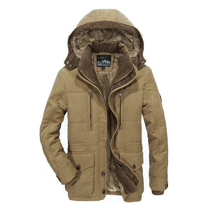 Men Long Winter Down Cargo Hooded Jackets - Mad Fly Essentials