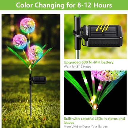 Solar LED Dandelion Multicolor Garden Decor
