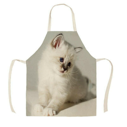 Kitchen Cat Printed Linen Aprons