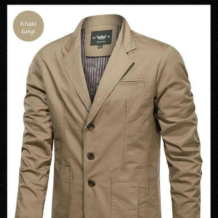 Men Retro Solid Color-Suit Business Jacket