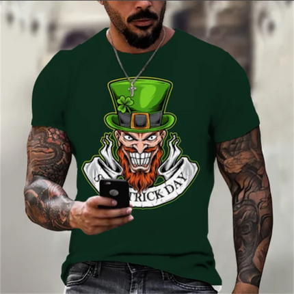 Men's Casual 3D Green St Patrick Shirts
