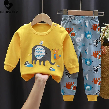 Baby Boys 2024 Dinosaur Cartoon Pajama Sleepwear Set