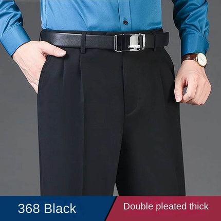 Men Double Pleated High-Waist Formal Pants - Mad Fly Essentials