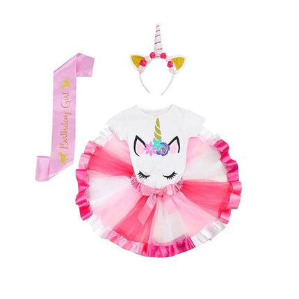 Baby Girl Rainbow Unicorn Tutu Dress Sets - Mad Fly Essentials