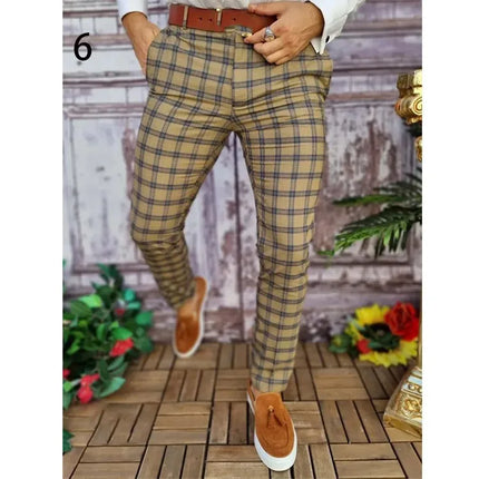 Pants Business Casual Men Checkered Fashion British Pants - Pants - Toplimit - Mad Fly Essentials
