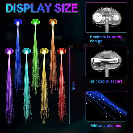 Women LED Party Lights Fiber-Optic Hairpin
