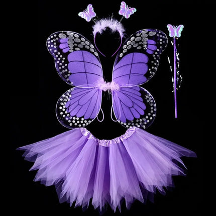Costume Set 4pc LED Fairy Butterfly Girl Costumes - Costume Set - Bear Leader - Mad Fly Essentials