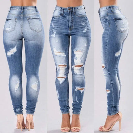 Jeans Women Summer Low Waist Patchwork Pants - Jeans - Honeygaga - Mad Fly Essentials