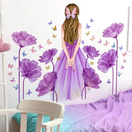 3D Wall Sticker English Girl 2pc Butterfly Sticker - 3D Wall Sticker - Fantasy Star - Mad Fly Essentials