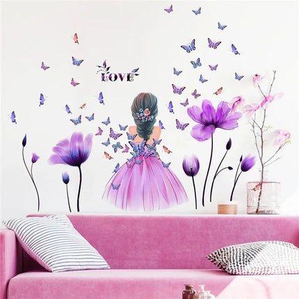 3D Wall Sticker English Girl 2pc Butterfly Sticker - 3D Wall Sticker - Fantasy Star - Mad Fly Essentials