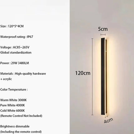 LED Wall Sconce IP67 Waterproof Outdoor Linear Luminaire - LED Wall Sconce - Khelse - Mad Fly Essentials