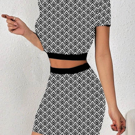 Women 3D Love Elastic 2pc Skirt Set - Mad Fly Essentials