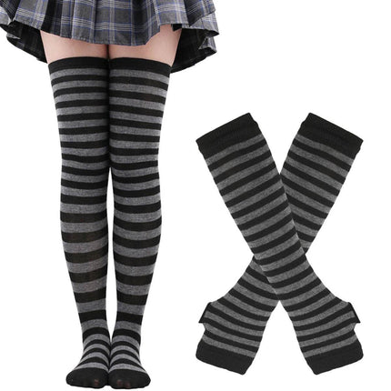 Women Striped Green Knee High Socks - Mad Fly Essentials