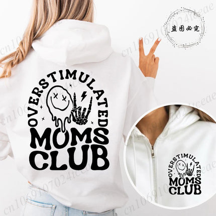 Hoodies Funny Overstimulated Moms Club Pullovers - Hoodies - MusLotus - Mad Fly Essentials