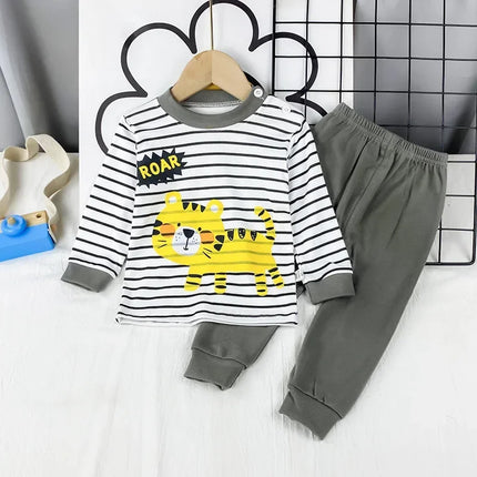 Pajama Set Baby Boy Funny Animal Long Sleepwear Pajamas - Pajama Set - Little Maven - Mad Fly Essentials