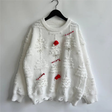Sweater Women Red Winter Christmas Tree Decor Party Pullover - Sweater - Baellerry - Mad Fly Essentials