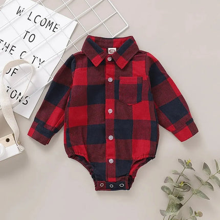 Baby Romper Boys 0-18M Plaid Infant Wear - Baby Romper - Prowow - Mad Fly Essentials