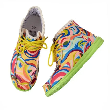 Women Graffiti Rainbow Swirl 2024 Casual Sneakers