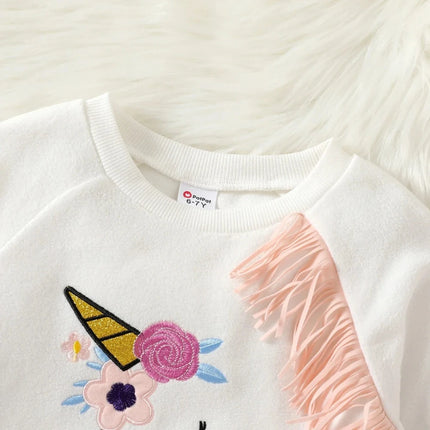 Baby Girls 2pc Unicorn Animal Fleece Sweatshirt Pants Set