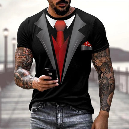 Shirt Men Fashion 3D Short Suit Graphic Tee - Shirt - Gothica - Mad Fly Essentials