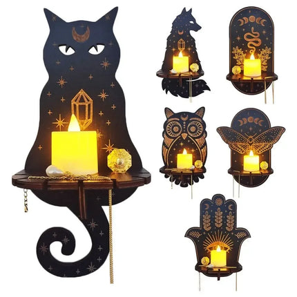 Home Essentials Crystal OWL Animal Wooden Shelf Decor - Home Essentials - Nordic Creations - Mad Fly Essentials