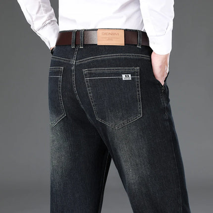 Jeans Men Blue-Grey Classic Denim Pants - Jeans - Brother Wang - Mad Fly Essentials