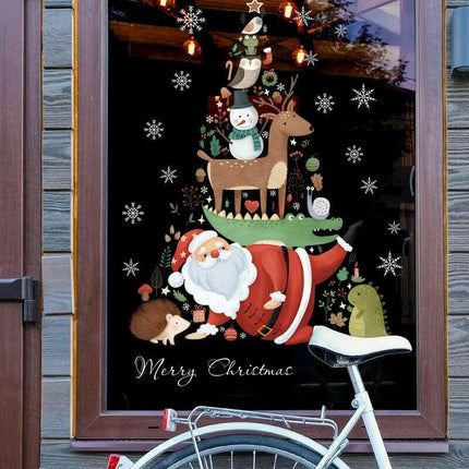 Christmas Santa Claus Cartoon Window Decals - Home & Garden Mad Fly Essentials