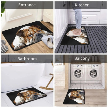 French Bulldog Frenchie Dog Bath Non-Slip British Welcome Doormat