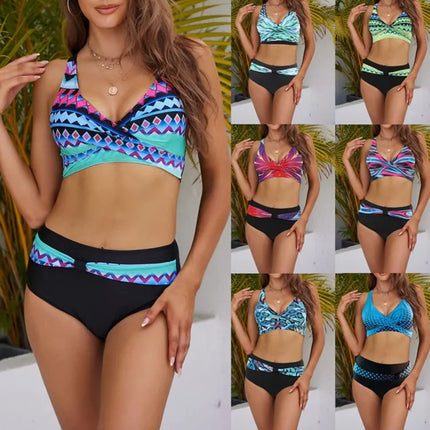 Swimwear Set Women Gradient 3D Blue Tankini - Swimwear Set - Swimmart - Mad Fly Essentials