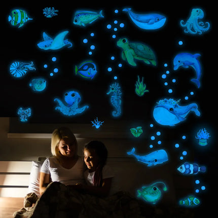 Luminous Blue Ocean 3D-Animal Wall Sticker - Kids Shop Mad Fly Essentials