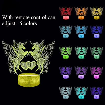 LED Night Light Double Horse-Unicorn 3D Night Light - LED Night Light - TDRSHINE - Mad Fly Essentials