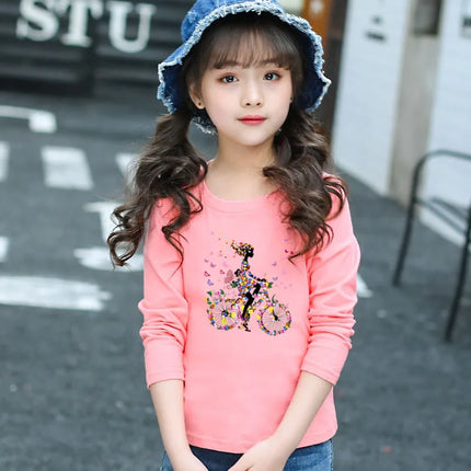 Hoodies Girls Long Heart Kids Graphic Tee Tops - Hoodies - Lolocee - Mad Fly Essentials