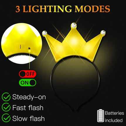Hair Accessories Yellow LED 2pc Princess Tiara Crowns Party Wear - Hair Accessories - Lifetime Not Regret - Mad Fly Essentials