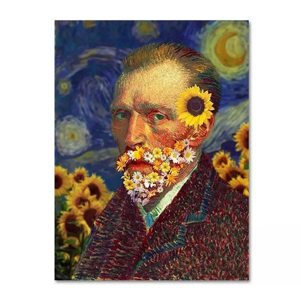 Funny Abstract-Art Van Gogh Friends Wall Canvas - Home & Garden Mad Fly Essentials