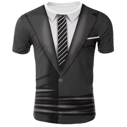 Mens Funny Suit Graphic 3D Print Casual T-Shirts