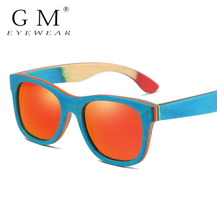 Women Sunglasses GM Blue Frame Bamboo UV400 Sunglasses - Women Sunglasses - GM Sunglasses - Mad Fly Essentials