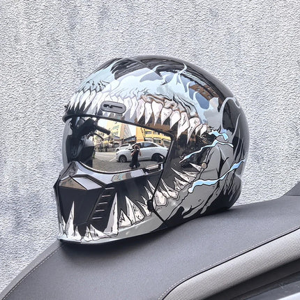 Motorcycle Helmet Double Visor 3D Dragon Helmet - Motorcycle Helmet - LVS - Mad Fly Essentials