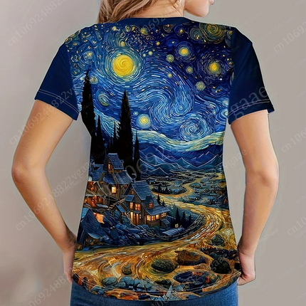 Women Starry Night Van Gogh 3D Shirt