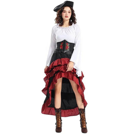 Women Medieval Halloween Pirate Captain Costume Set - Mad Fly Essentials