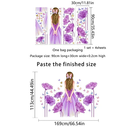 3D Wall Sticker English Girl 2pc Butterfly Sticker - 3D Wall Sticker - Fantasy Star - Mad Fly Essentials