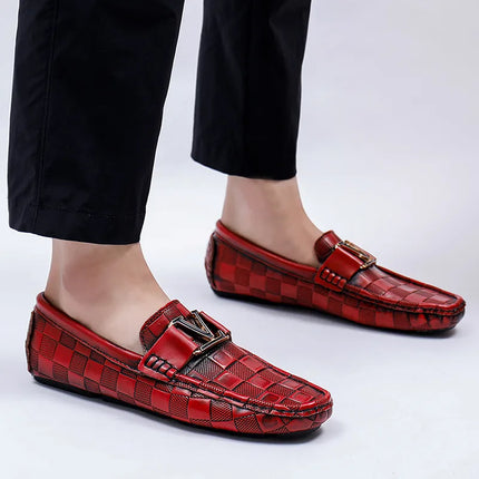 Men Leather Business Casual Crocodile-Pattern Loafers