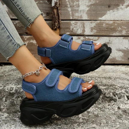 Women Summer Denim Blue 35-42 Sandals