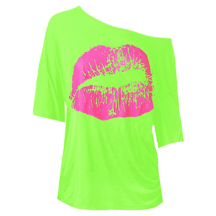 Shirt Women Casual Lips Summer Graphic Tee - Shirt - Mnealways18 - Mad Fly Essentials