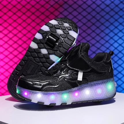 Kids LED Shoes Girl Tow Wheels Skate Shoes - Kids LED Shoes - Mater Kom - Mad Fly Essentials