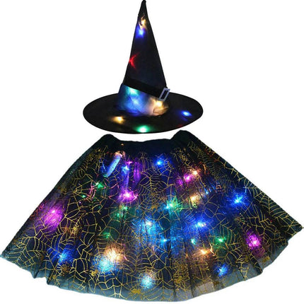 Halloween Adult Kids LED Witch Hat Spider Costume Dress - Mad Fly Essentials
